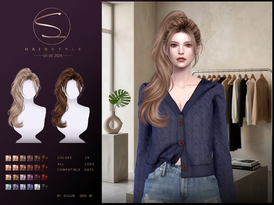 Прическа Ponytail long hair
